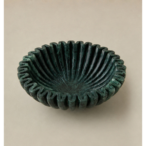 Cuenco de Mármol Verde con Borde Ondulado, Plato de Frutas de Piedra Natural, Centro de Mesa con Forma de Flor, Decoración para el Hogar, Venta al Por Mayor - Product Image 1