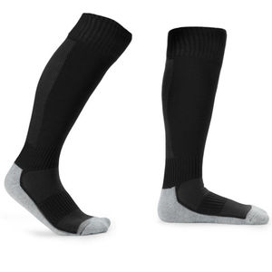 Chaussettes noires mi-hautes pour le football, respirantes, tricotées, pour adultes, motif uni, style classique - Product Image 1