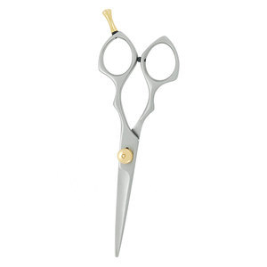 Stainless Steel <b>Barber</b> Scissors Silver Color Gold Adjustment Screw Sharp <b>Blade</b> Professional Hair Cutting Right-Handed Medium - Product Image 6
