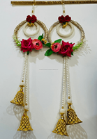 Étagère murale artisanale indienne en plastique multicolore avec perles florales, style Art Déco, pour suspendre des décorations de Diwali, de mariage ou pour la maison, le salon