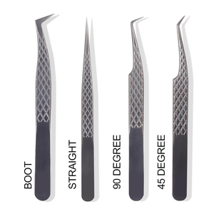 Pince à épiler antidérapante en acier inoxydable pour extensions de cils, pointe en fibre, précision pour outils de maquillage - Vente en gros - Product Image 1
