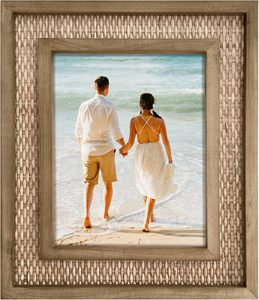 Rattan Picture Frame Photos | EACH UNIQUE Natural Fir Wood, Handwoven Rattan Mat, Boho Coastal Decor <b>Wall</b>/<b>Table</b> <b>Mount</b> - Product Image 1