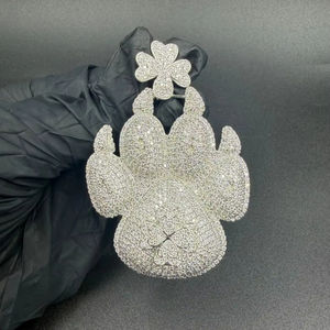 Pendentif unisexe en diamant plaqué or rose en argent sterling S925, taille brillante, certifié IGI, style HipHop, vente chaude - Product Image 2