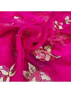 Tela de encaje de malla de poliéster georgette floral con bordado maltado estampado premium para vestidos de novia y bolsas de prendas de diseñador, exportación - Product Image 6