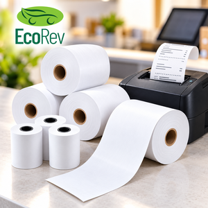 EcoRev Lot de 5 rouleaux de papier thermique blanc, papier d'impression de reçus écologique - Product Image 2