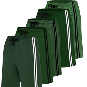 Men's Quick Dry <b>Board</b> Shorts Mid Waist Drawstring Casual Bermuda Shorts 100% Polyester Striped Pattern - Product Image 4