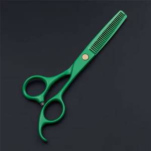 Ciseaux de coiffure professionnels Morje, manche en acier inoxydable vert, lame tranchante à 28 dents, légers, réutilisables, pour droitiers - Product Image 2