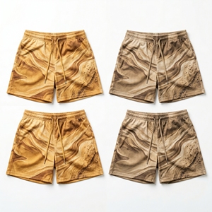 Shorts en maille avec motif abstrait personnalisé pour hommes, shorts d'entraînement de basketball par sublimation - Product Image 5