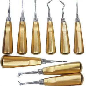 Ensemble d'ascenseurs de racines dentaires en acier inoxydable à revêtement plasma en titane doré par VIDIFIVE INTERNATIONAL - Product Image 1