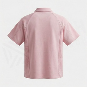 Chemises polo à col quart zippé en coton 100% de haute qualité, poids lourd, couleur contrastée personnalisée, pour vêtements homme, design grande taille - Product Image 2