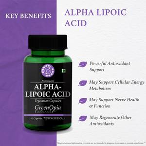 GreenOpia Acide Alpha-Lipoïque Capsules Végétariennes 60 Comprimés |   Complément alimentaire |   Soutien Antioxydant |   pour adultes |   OEM / Marque privée - Product Image 2