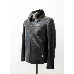 Custom Genuine Python Texture <b>Leather</b> <b>Jacket</b> Men Designer Fashion OEM ODM Manufacturer Sample Service Available Today - Product Image 2