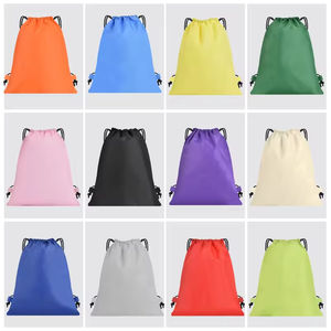 Sac de sport personnalisé avec logo, sac à dos à cordon personnalisé, fermeture ouverte, doux, lavable, style tendance, sacs en nylon imperméables - Product Image 3