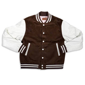 Chaqueta Varsity de Lana para Hombre, Talla Grande, Forro Acolchado de Invierno, Ropa Deportiva Informal Cálida, Mangas de Cuero, Chaquetas Varsity de Lana - Product Image 6