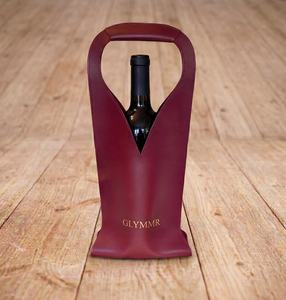 Porte-vin en cuir véritable personnalisé par le fournisseur, étui de protection haut de gamme pour bouteille de vin, élégant porte-boissons pour pique-nique LEB-0085B - Product Image 3
