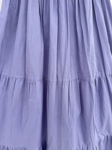 Robe longue évasée à manches bouffantes, motif floral, froncée, unie, violette, décontractée, légère, en coton, pour femme, idéale pour l'été - Product Image 4