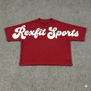 REXFIT SPORTS Camiseta Negra de Moda para Hombre con Lavado Ácido, Oversize, de Algodón, Cuello Redondo, Estilo Urbano, Personalizada - Product Image 1
