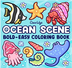 Scène marine : Livre de coloriage pour adultes et enfants, motifs audacieux et faciles pour la relaxation avec la vie marine (Vente en gros) - Product Image 1