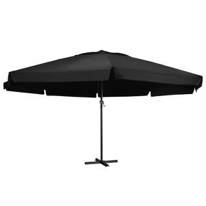 Parasol de jardin noir en polyester avec revêtement PA, parasols et bases élégants en aluminium pour patio - Product Image 1