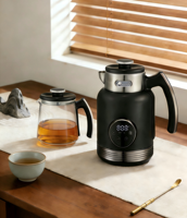 Vente directe usine : Ensemble bouilloire électrique en verre avec plateau à thé isotherme, service à thé en acier inoxydable à écran tactile, capacité 2,0 L