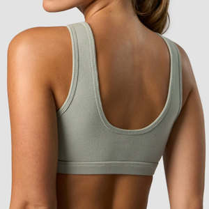 Soutien-gorge de sport OEM 2026 pour femmes, personnalisé, ajusté, côtelé, haute élasticité, col en U, séchage rapide, sans couture, pour yoga et entraînement - Product Image 5