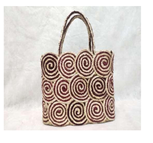 Bolso de mano de moda para mujer, de gran capacidad, ligero, ecológico, con patrón en espiral de malla de paja transpirable, de calidad premium, para uso casual. - Product Image 6