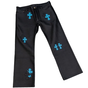 Pantalon en cuir pour hommes Streetwear Punk Hip Hop avec logo personnalisé OEM - Product Image 1