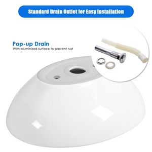 Lavabo Ovale in Pietra 40x33x14 cm (LxPxA) con Rubinetto a Leva e Maniglia a Triangolo per Bagno - Product Image 6