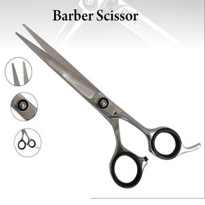 Ensemble de ciseaux de barbier professionnels en acier inoxydable avec manche en céramique et lame de rasoir pour la coupe de cheveux, utilisation en salon de coiffure - Product Image 3