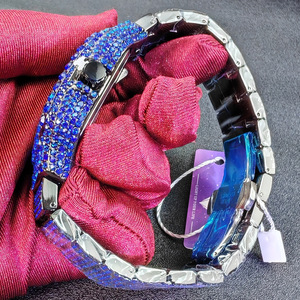 Montre carrée pour homme, luxe, hip-hop, bijoux en diamant, montre-bracelet à quartz étanche, accessoire de mode pour homme - Product Image 6
