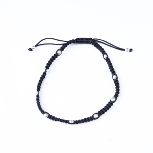 Wholesale Black Macrame Fine Charm <b>Bracelet</b> Silver Beads Adjustable Closure Adjustable Women's Bohemia Cord Wedding Jewelry Bulk - Product Image 1