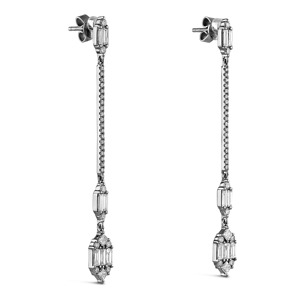 Pendientes de Aro de Oro de 14k con Diamantes, Forma de Campana, Joyería Fina de Lujo Inspirada en el Art Déco, Regalo para Mujer - Product Image 5