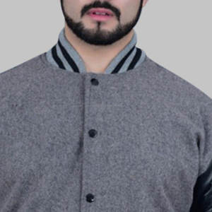 Haute qualité personnalisé 100% corps en laine et cuir de vachette véritable manches enduit col montant hiver Letterman Varsity veste - Product Image 2