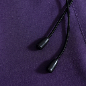 Blouson à capuche violet, coupe-vent, demi-zip, décontracté, couleur unie, en polyester, coupe régulière, pour l'automne - Product Image 4