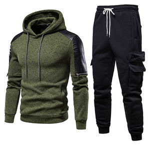 Conjunto Deportivo de 2 Piezas para Hombre, 100% Algodón, Sudadera con Capucha y Pantalones Deportivos, 350GSM, Grueso, Invernal, Atlético, con Logotipo Personalizado OEM - Product Image 5