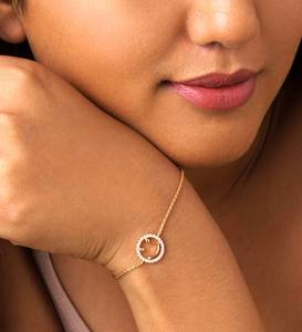 Designer Smiley Face <b>Friendship</b> <b>Bracelet</b> 10K 14K Solid Gold Dainty Round Natural Lab Grown Diamond Anniversary Gift <b>Bracelet</b> - Product Image 5