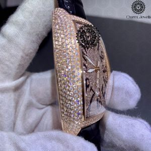Montre de luxe Charm Jewells en acier inoxydable avec lunette sertie de diamants, cadran analogique, mouvement mécanique, 40 mm, étanche 10 bars, pour homme - Product Image 1