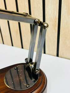 แว่นขยายทองเหลืองสีดำวินเทจแบบปรับได้บนฐานไม้ |   แว่นขยายตั้งโต๊ะแบบคลาสสิก - Product Image 6