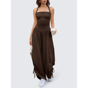 Combinaison Courte Ceinturée Élégante pour Femme – Tenue Décontractée d'Été à Manches Courtes Coupe Ample – Vêtement Tendance Personnalisable - Product Image 3