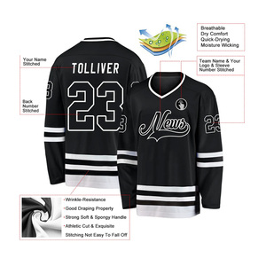 Maillot de hockey sur glace blanc pour homme des Penguins de Pittsburgh, col en V, manches longues, respirant, en polyester, personnalisable avec le nom de l'équipe et le logo, séchage rapide - Product Image 3