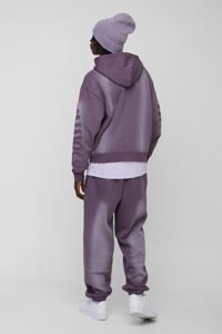 Wholesale Men's Oversize Boxy Homme Applique <b>Spray</b> Wash Zip Through Tracksuit Breathable Drop Shoulder Tracksuits - Product Image 5