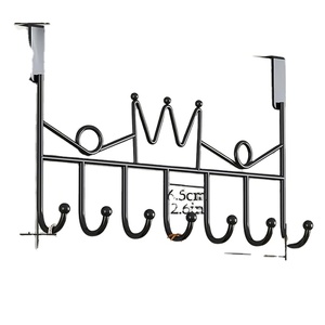 ราวแขวนผ้าขนหนูโลหะรูปมงกุฎสีดำที่แขวนผ้าเช็ดตัวในห้องน้ำติดผนังพร้อมก้อนเมฆสีทองสำหรับเสื้อผ้าและผ้าเช็ดตัว - Product Image 1