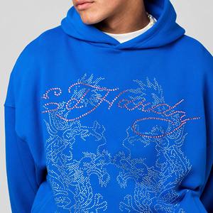 Nouvel Arrivage – Sweat à Capuche Zippé pour Homme en Polaire avec Strass, Coupe Classique, 330g, Tissé, Chaud, Respirant, Coupe-Vent, Couleur Unie, 100% Hiver - Product Image 2