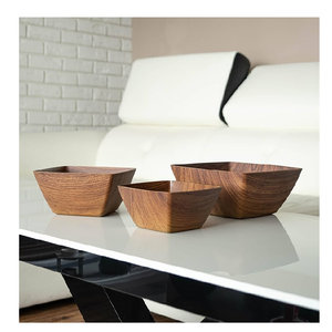 Bol en bois carré pour salade de fruits et légumes en bois d'acacia, vente en gros - Product Image 2
