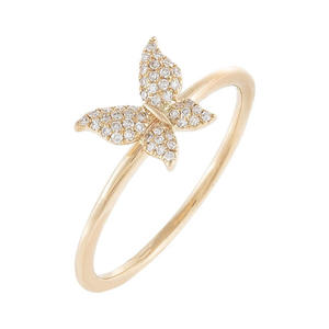 Wholesale Jewelry Fashion Trendy <b>Dainty</b> Butterfly <b>Rings</b> 925 Silver Lab Grown Diamond in 10K 14K 18K Yellow Gold Birthday Gift - Product Image 6