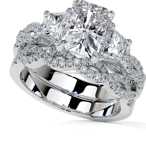 Bague de fiançailles tendance en argent sterling 925 plaqué or avec diamant taille radiant pour femme moderne, certifiée IGI, prête pour le mariage - Product Image 1