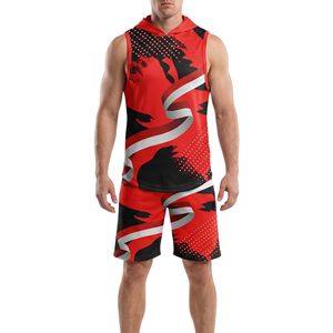 Maillots de football 7 contre 7 anti-humidité, hauts à capuche sans manches, shorts en mesh respirants, ensembles uniformes en polyester et élasthanne - Product Image 3