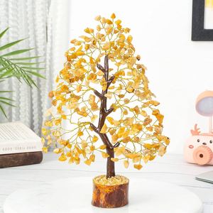Fabriqué à la main Transparent Chakra Gemstone Bonsai Sculpture Arbre de cristal naturel pour la maison et le décor spirituel Feng Shui Inde - Product Image 5