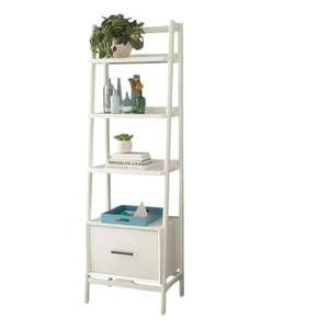 Étagère échelle avec armoire, bibliothèque marron avec portes et étagères, structure métallique robuste, unité de rangement et de présentation pour salon - Product Image 3