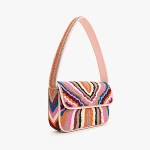 Sac à main perlé de créateur pour femmes, sac à main de luxe fait main avec perles de cristal et de nacre, élégant sac à main à poignée supérieure pour femmes - Product Image 1